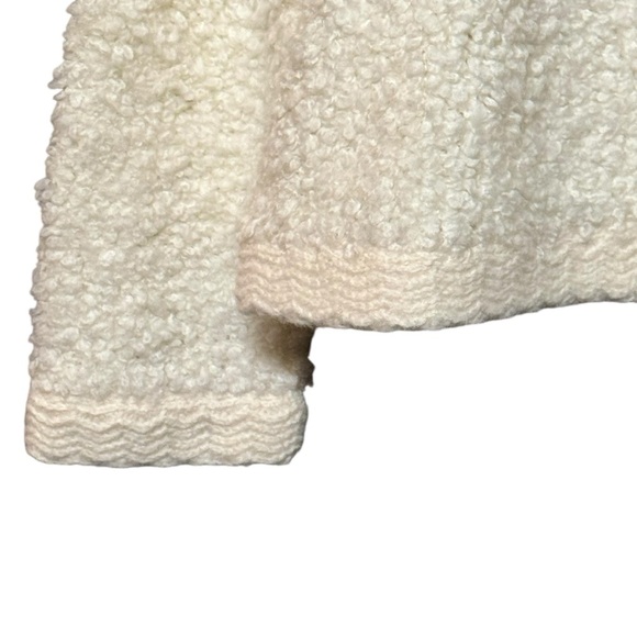 Talbots Wool Blend Ivory Plush Boucle Button Down Sweater Cardigan - Picture 6 of 11
